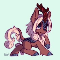 Size: 2000x2000 | Tagged: safe, artist:cherry_kotya, oc, oc only, oc:gentle wind, kirin, colored hooves, high res, solo