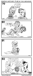 Size: 1320x3035 | Tagged: safe, artist:pony-berserker, applejack, bon bon, derpy hooves, fluttershy, lyra heartstrings, rarity, sunset shimmer, sweetie drops, twilight sparkle, alicorn, earth pony, pegasus, pony, unicorn, pony-berserker's twitter sketches, equestria girls, g4, black and white, bon bon is not amused, comic, derpy being derpy, dialogue, duo, eyes closed, fan, fanservice, female, folded wings, food, glowing horn, grayscale, halftone, hobby horse, hobby human, hoof hold, horn, l.u.l.s., lineart, mare, meat, monochrome, olive, ponies eating meat, ponies riding humans, profile, pun, riding, role reversal, sandwich, screwdriver, signature, simple background, sitting, size comparison, size difference, size matters, sketch, something is not right, speech bubble, steak, that pony sure does love humans, this will end in sickness, this will end in tears, twilight sparkle (alicorn), unamused, visual pun, white background, wings, yeehaw