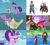 Size: 2408x2152 | Tagged: safe, spike, starlight glimmer, twilight sparkle, alicorn, pony, g4, my little pony: friendship is magic, season 5, the cutie re-mark, ace the future warrior, comparison, dragon ball, dragon ball xenoverse, future trunks, high res, mira, scroll, towa, trunks (dragon ball), twilight sparkle (alicorn), xeno trunks, xeno trunks' sword