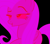 Size: 2186x1932 | Tagged: safe, artist:mellow91, edit, fluttershy, oc, oc:valentinia, g4, black background, blank flank, flirting, glowing eyes, pink, possessed, raised eyebrow, seductive, seductive look, simple background