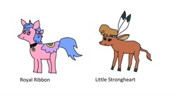 Size: 1280x712 | Tagged: safe, artist:nicolassantiago2004, screencap, little strongheart, royal ribbon, bison, buffalo, pony, unicorn, g4, 1000 hours in ms paint, female
