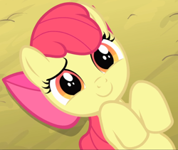 Size: 1006x848 | Tagged: safe, screencap, apple bloom, earth pony, pony, g4, somepony to watch over me, adorabloom, cropped, cute, female, lying down, lying on the ground, on back, smiling, solo