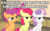 Size: 600x375 | Tagged: safe, edit, edited screencap, screencap, apple bloom, scootaloo, sweetie belle, g4, my little pony: friendship is magic, somepony to watch over me, brony, bronybait, caption, cropped, cutie mark crusaders, image macro, meme, puffed chest, sitting, sweat, text, tough, trio