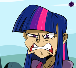 Size: 4000x3600 | Tagged: safe, artist:frankaraya, twilight sparkle, human, feeling pinkie keen, g4, angry, close-up, female, glare, gritted teeth, humanized, mare, rage, scene interpretation, sin of wrath, snapping, solo, teeth, twilight sparkle is not amused, unamused