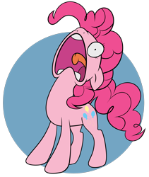Size: 1803x2139 | Tagged: safe, artist:shadowblazearts, pinkie pie, earth pony, pony, g4, andrea libman, faic, female, flutterscream, mare, open mouth, simple background, solo, voice actor joke, wide mouth