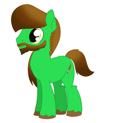 Size: 1384x1494 | Tagged: safe, artist:dyonys, oc, oc only, oc:lucky brush, earth pony, pony, beard, facial hair, male, rule 63, stallion