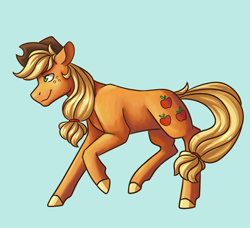 Size: 2300x2100 | Tagged: safe, artist:flaming-trash-can, applejack, earth pony, pony, g4, female, high res, simple background, solo