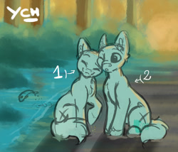 Size: 1750x1500 | Tagged: safe, artist:zobaloba, pony, auction, auction open, commission, couple, forest, sketch, ych sketch, your character here
