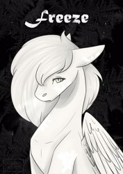 Size: 1527x2160 | Tagged: safe, artist:chrystal_company, oc, oc only, oc:kaspar, pegasus, pony, bust, inktober, inktober 2019, pegasus oc, solo, wings