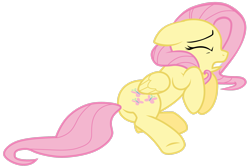 Size: 2985x2009 | Tagged: safe, artist:tardifice, fluttershy, pegasus, pony, g4, cowering, ears back, eyes closed, female, high res, invisible stallion, mare, scared, simple background, solo, transparent background, vector