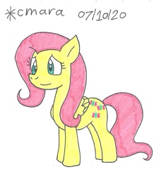 Size: 904x993 | Tagged: safe, artist:cmara, fluttershy, pegasus, pony, g4, female, mare, simple background, solo, traditional art, white background