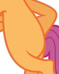 Size: 2545x3186 | Tagged: safe, artist:deadparrot22, edit, vector edit, scootaloo, pony, g4, sleepless in ponyville, belly, bipedal, bipedal leaning, cropped, crossed legs, female, high res, hoof on hip, leaning, pictures of bellies, simple background, solo, transparent background, vector