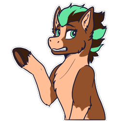 Size: 512x512 | Tagged: safe, artist:sursiq, oc, oc only, oc:sagebrush, earth pony, pony, gritted teeth, raised hoof, solo, sticker, telegram sticker