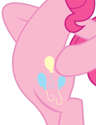 Size: 913x1184 | Tagged: safe, artist:mahaugher, edit, vector edit, pinkie pie, earth pony, pony, g4, putting your hoof down, belly, bipedal, cropped, female, hooves on hips, pictures of bellies, simple background, solo, transparent background, vector