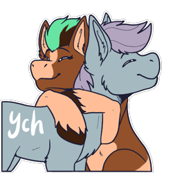 Size: 512x512 | Tagged: safe, artist:sursiq, oc, oc only, oc:sagebrush, earth pony, pony, commission, eyes closed, hug, sticker, telegram sticker, your character here