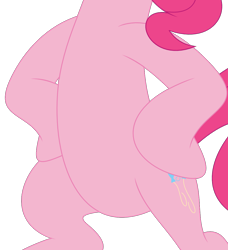 Size: 1092x1196 | Tagged: safe, artist:porygon2z, edit, vector edit, pinkie pie, earth pony, pony, daring don't, g4, belly, bipedal, cropped, female, hooves on hips, pictures of bellies, simple background, solo, transparent background, vector