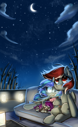 Size: 1600x2600 | Tagged: safe, artist:oofycolorful, oc, oc only, alicorn, pegasus, pony, moon, night, stars