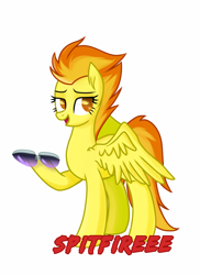 Size: 2169x2976 | Tagged: safe, artist:eclipsaaa, spitfire, pegasus, pony, g4, female, high res, mare, simple background, solo, sunglasses, wonderbolts