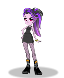 Size: 521x640 | Tagged: safe, oc, oc only, oc:glitter edge, equestria girls, g4, clothes, equestria girls creator, fishnet stockings, heeled boots, skirt, tank top