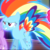 Size: 940x939 | Tagged: safe, screencap, pinkie pie, rainbow dash, twilight sparkle, alicorn, earth pony, pegasus, pony, do princesses dream of magic sheep, g4, cropped, female, glowing, grin, offscreen character, rainbow power, smiling, solo focus, spread wings, twilight sparkle (alicorn), wings