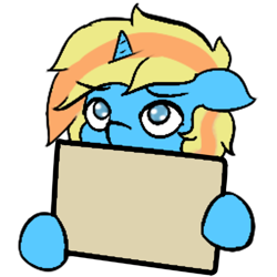 Size: 1000x1000 | Tagged: safe, artist:move, oc, oc only, oc:skydreams, pony, unicorn, emotes, female, horn, meme template, sign, solo