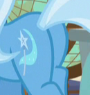 Size: 130x137 | Tagged: safe, screencap, trixie, pony, a horse shoe-in, g4, animation error, butt, cropped, cutie mark, female, mare, picture for breezies, plot, solo
