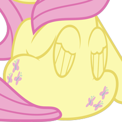 Size: 3109x3091 | Tagged: safe, edit, vector edit, fluttershy, pony, g4, to where and back again, both cutie marks, cropped, female, folded wings, high res, rear view, simple background, sitting, solo, transparent background, vector, wings