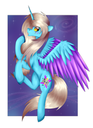 Size: 2778x3810 | Tagged: safe, artist:chazmazda, oc, oc only, oc:charlie gallaxy-starr, alicorn, pony, alicorn oc, concave belly, cutie mark, eye shimmer, full body, high res, horn, shiny eyes, simple background, slender, solo, space, stars, thin, transparent background, wings