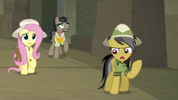 Size: 1920x1080 | Tagged: safe, screencap, daring do, doctor caballeron, fluttershy, earth pony, pegasus, pony, daring doubt, g4, female, male, mare, stallion, truth talisman