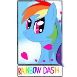 Size: 1080x1080 | Tagged: safe, artist:haruki_and_matthew, edit, rainbow dash, pegasus, pony, g4, 1000 hours in ms paint, bust, cloud, cropped, female, mare, six fanarts, smiling, solo