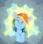 Size: 2008x2051 | Tagged: safe, artist:n in a, rainbow dash, pegasus, pony, the ticket master, cloud, cute, dashabetes, eyes closed, female, high res, mare, on a cloud, scene interpretation, smiling, solo, sun, sunlight