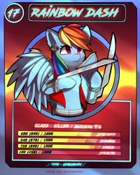 Size: 2000x2500 | Tagged: safe, artist:freak-side, rainbow dash, pegasus, pony, g4, card, female, high res, solo