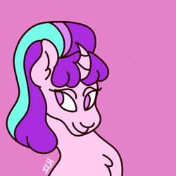 Size: 1280x1280 | Tagged: safe, artist:komodoyena, starlight glimmer, pony, unicorn, g4, curved horn, female, horn, solo