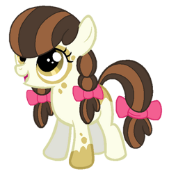 Size: 400x411 | Tagged: safe, artist:madlilon2051, oc, oc only, oc:applesauce, earth pony, pony, female, filly, offspring, parent:apple bloom, parent:pipsqueak, parents:pipbloom, simple background, solo, transparent background