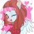 Size: 2048x2048 | Tagged: safe, artist:amo, oc, oc only, pegasus, pony, g4, bust, clothes, cute, floating heart, hairband, heart, high res, ocbetes, one eye closed, open mouth, portrait, solo, wink