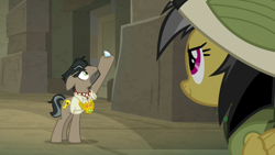 Size: 1920x1080 | Tagged: safe, screencap, daring do, doctor caballeron, daring doubt, g4, ascot tie, clothes, diamond, hat, male, pith helmet, shirt, stallion, truth talisman