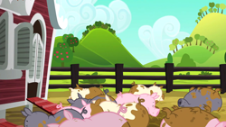 Size: 1280x720 | Tagged: safe, screencap, pig, applejack's "day" off, g4, background, no pony, scenic ponyville, sweet apple acres