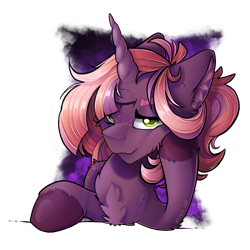 Size: 2048x2048 | Tagged: safe, artist:mychelle, oc, oc only, oc:bleary doze, pony, unicorn, bust, female, high res, mare, portrait, simple background, solo, transparent background