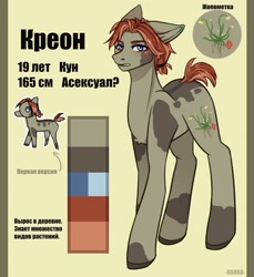 Size: 1080x1179 | Tagged: safe, artist:loni_ee_, oc, oc only, earth pony, pony, cyrillic, earth pony oc, reference sheet, russian, solo, text