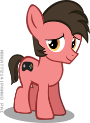Size: 4492x6141 | Tagged: safe, artist:ace play, oc, oc only, oc:ace play, earth pony, pony, absurd resolution, colt, looking at you, male, simple background, smiling, solo, transparent background, vector, younger