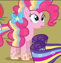 Size: 416x427 | Tagged: safe, screencap, pinkie pie, rainbow dash, rarity, earth pony, pegasus, pony, unicorn, g4, twilight's kingdom, cropped, female, offscreen character, open mouth, rainbow power, solo focus, trio