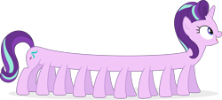 Size: 2799x1260 | Tagged: safe, anonymous artist, starlight glimmer, centipony, pony, unicorn, g4, glimmerpede, long glimmer, long pony, multiple legs, multiple limbs, pony centipede, show accurate, simple background, solo, transparent background, vector