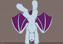 Size: 4096x2896 | Tagged: safe, artist:avery-valentine, oc, oc only, bat pony, pony, handstand, solo, upside down