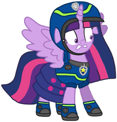 Size: 971x1014 | Tagged: safe, alternate version, artist:徐詩珮, twilight sparkle, alicorn, pony, series:sprglitemplight diary, series:sprglitemplight life jacket days, series:springshadowdrops diary, series:springshadowdrops life jacket days, g4, alternate universe, base used, chase (paw patrol), clothes, cute, dress, female, helmet, mare, paw patrol, paw prints, shoes, simple background, solo, spy chase (paw patrol), transparent background, twilight sparkle (alicorn), wide eyes