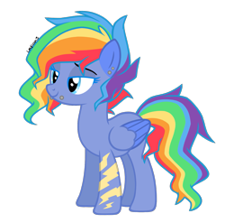 Size: 1401x1386 | Tagged: safe, artist:leaficun3, rainbow dash, pony, g4, alternate design, female, piercing, simple background, solo, transparent background