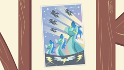 Size: 1280x720 | Tagged: safe, pegasus, pony, friendship is magic, g4, season 1, ponyville, poster, scenic ponyville, silhouette, wonderbolts