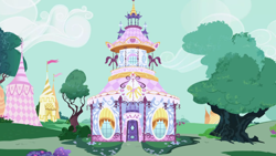 Size: 1280x720 | Tagged: safe, screencap, friendship is magic, g4, season 1, background, carousel boutique, no pony, ponyville, scenic ponyville