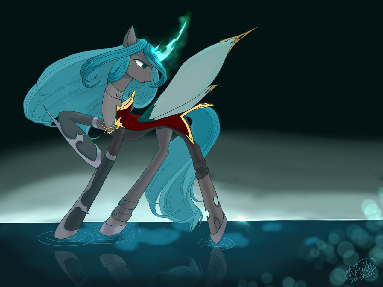 Safe Artist Queen Chrysalis Changeling Changeling Queen Female Solo