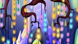 Size: 1280x720 | Tagged: safe, screencap, g4, spice up your life, background, chandelier, golden oaks chandelier, no pony, scenic ponyville, twilight's castle