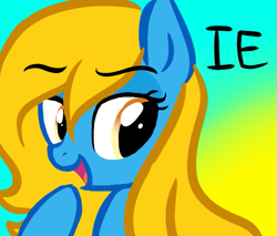 Size: 585x499 | Tagged: safe, artist:marytheechidna, oc, oc only, oc:internet explorer, earth pony, pony, ask internet explorer, browser ponies, internet explorer, ponified, solo